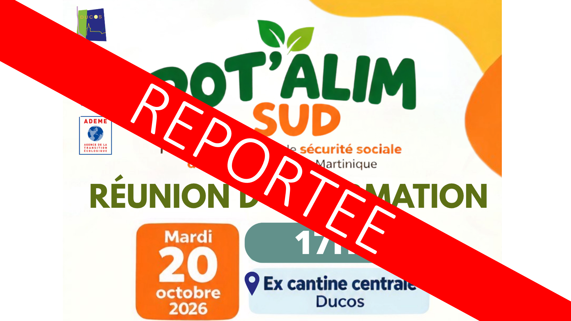 REPORT : La réunion de lancement de POT’ALIM SUD est reportée à une date ultérieure
