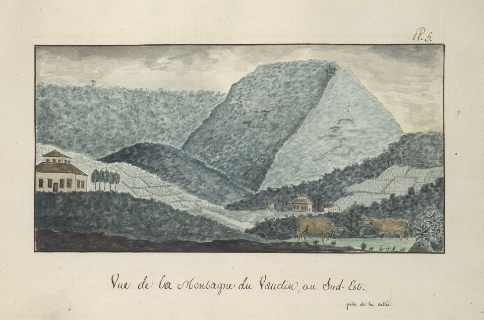 1808; Vue de la montagne du Vauclin au sud-est. Par Alexandre Moreau de Jonnes