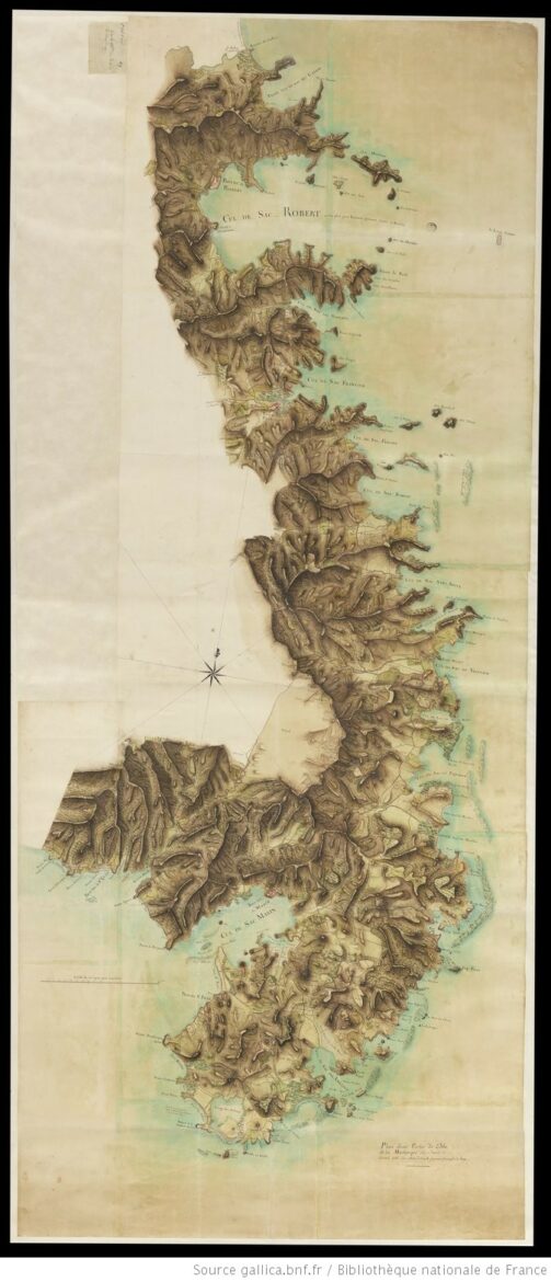 Plan de la côte atlantique du Sud de la Martinique. Source : Bibliothèque Nationale de France.