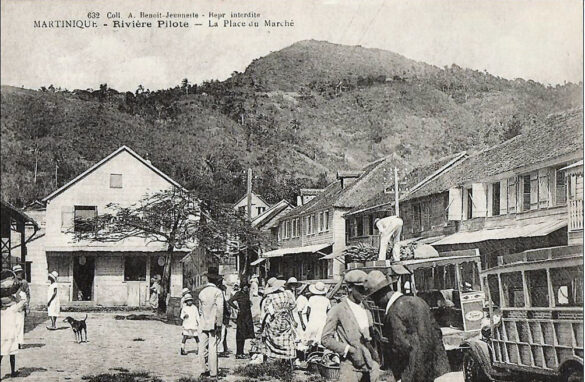 La place du marché à Rivière-Pilote - image d'archive