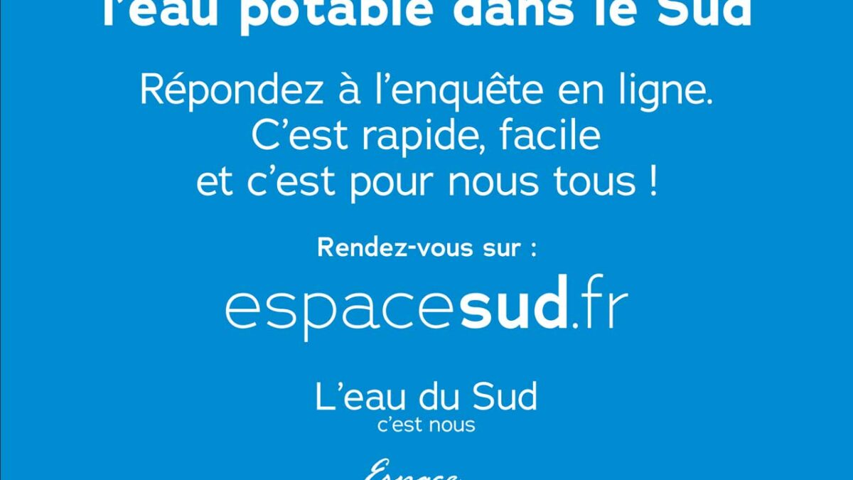 Enquête sur votre perception de la politique de l’eau potable sur le territoire de l’Espace Sud de la Martinique