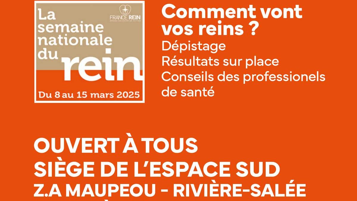 Semaine du Rein. Jeudi 13 mars, venez vous faire dépister au siège de l’Espace Sud