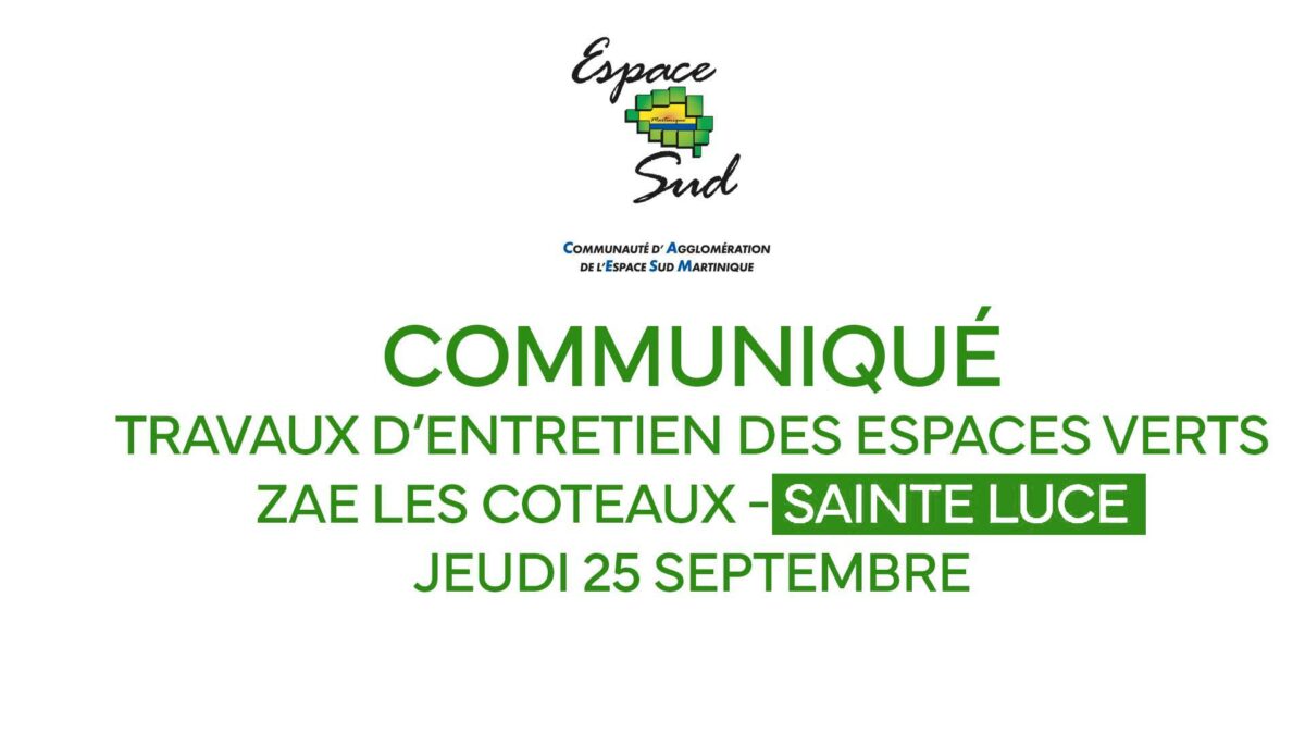 Travaux d’entretien des espaces verts – ZAE LES COTEAUX – SAINTE LUCE  – jeudi  25 septembre 2025